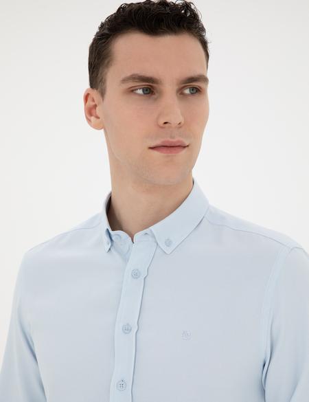 Açık Oxford Mavi Slim Fit Uzun Kollu Gömlek - 50289396070