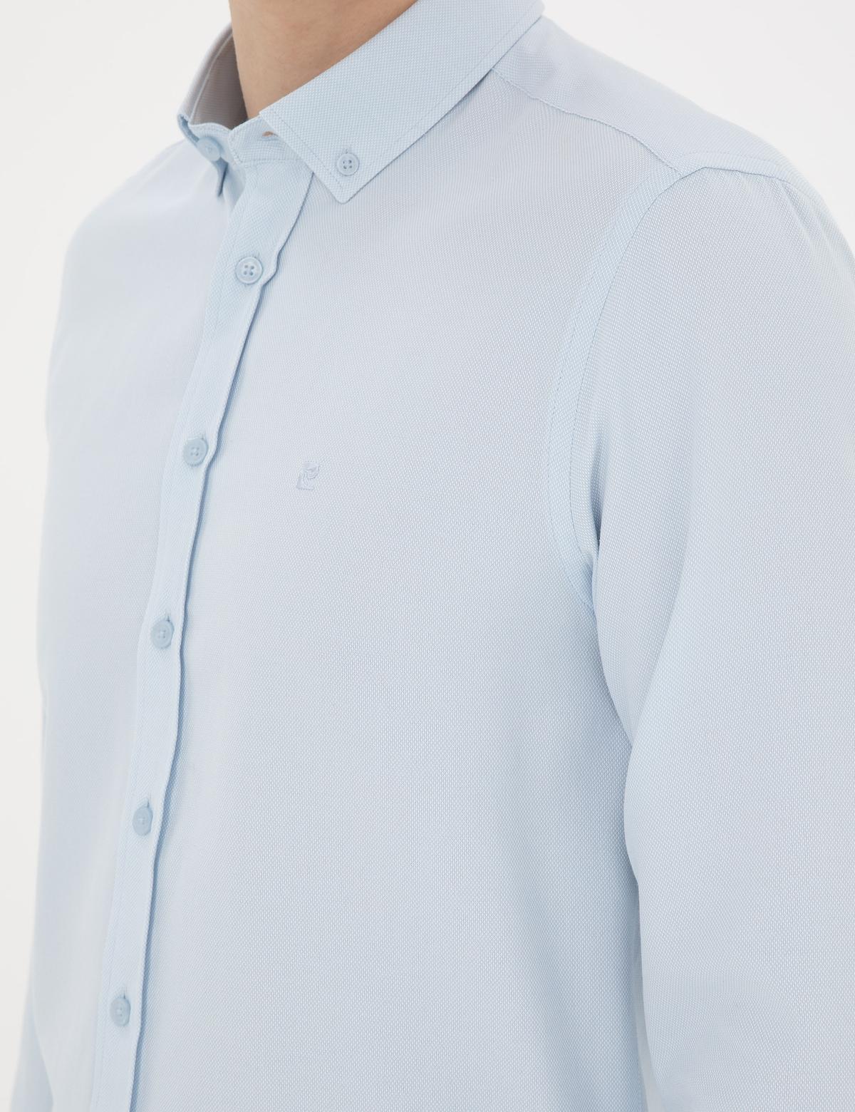 Açık Oxford Mavi Slim Fit Uzun Kollu Gömlek - 50289396070