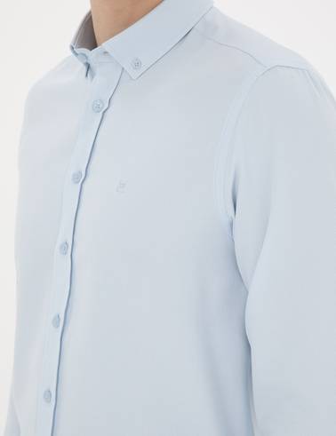 Açık Oxford Mavi Slim Fit Uzun Kollu Gömlek