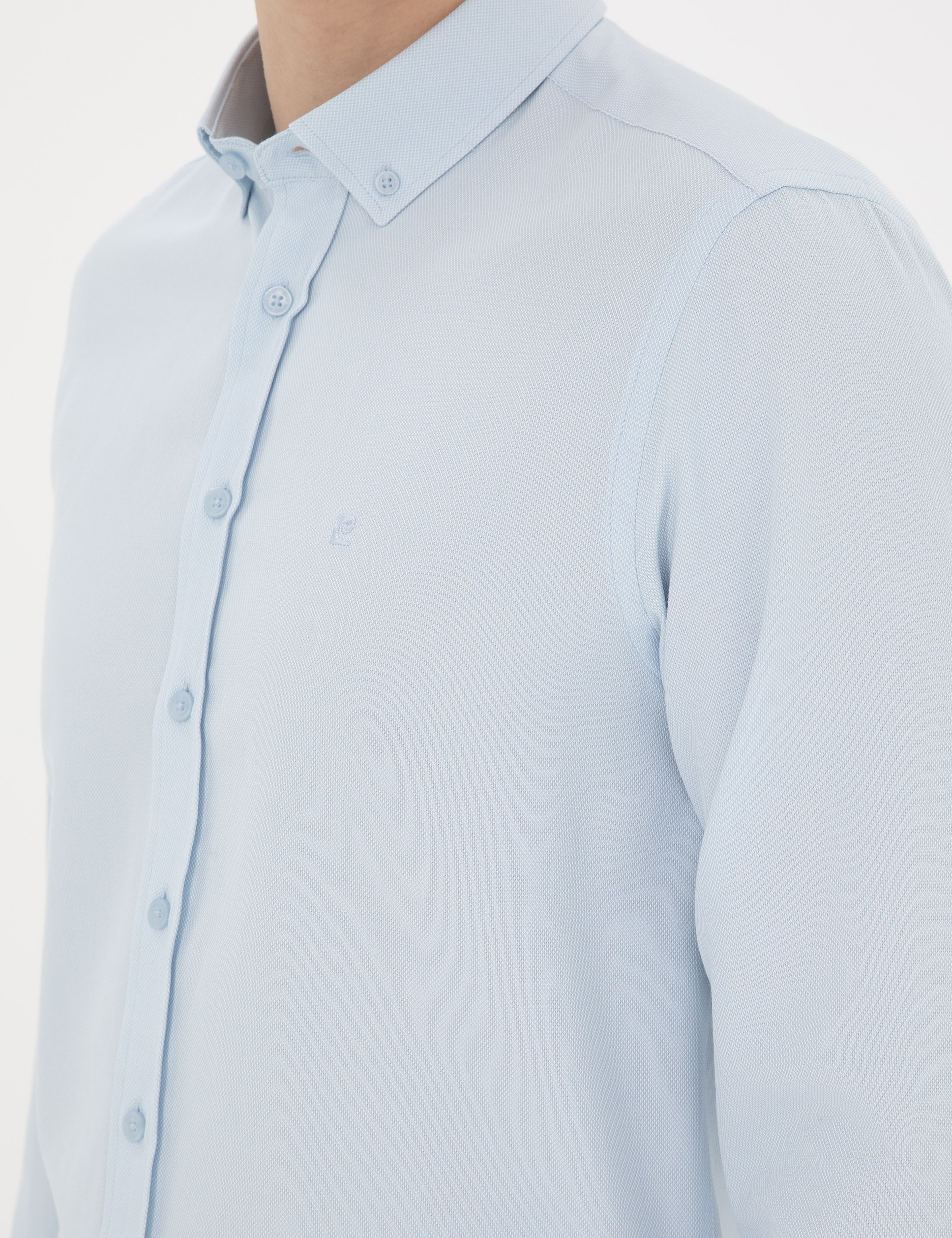 Açık Oxford Mavi Slim Fit Uzun Kollu Gömlek