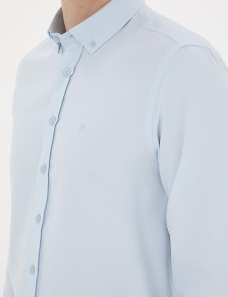 Açık Oxford Mavi Slim Fit Uzun Kollu Gömlek - 50289396070
