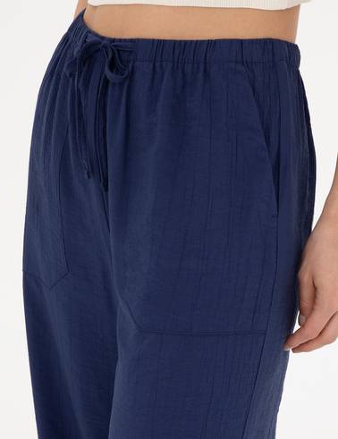 Lacivert Loose Fit Pantolon