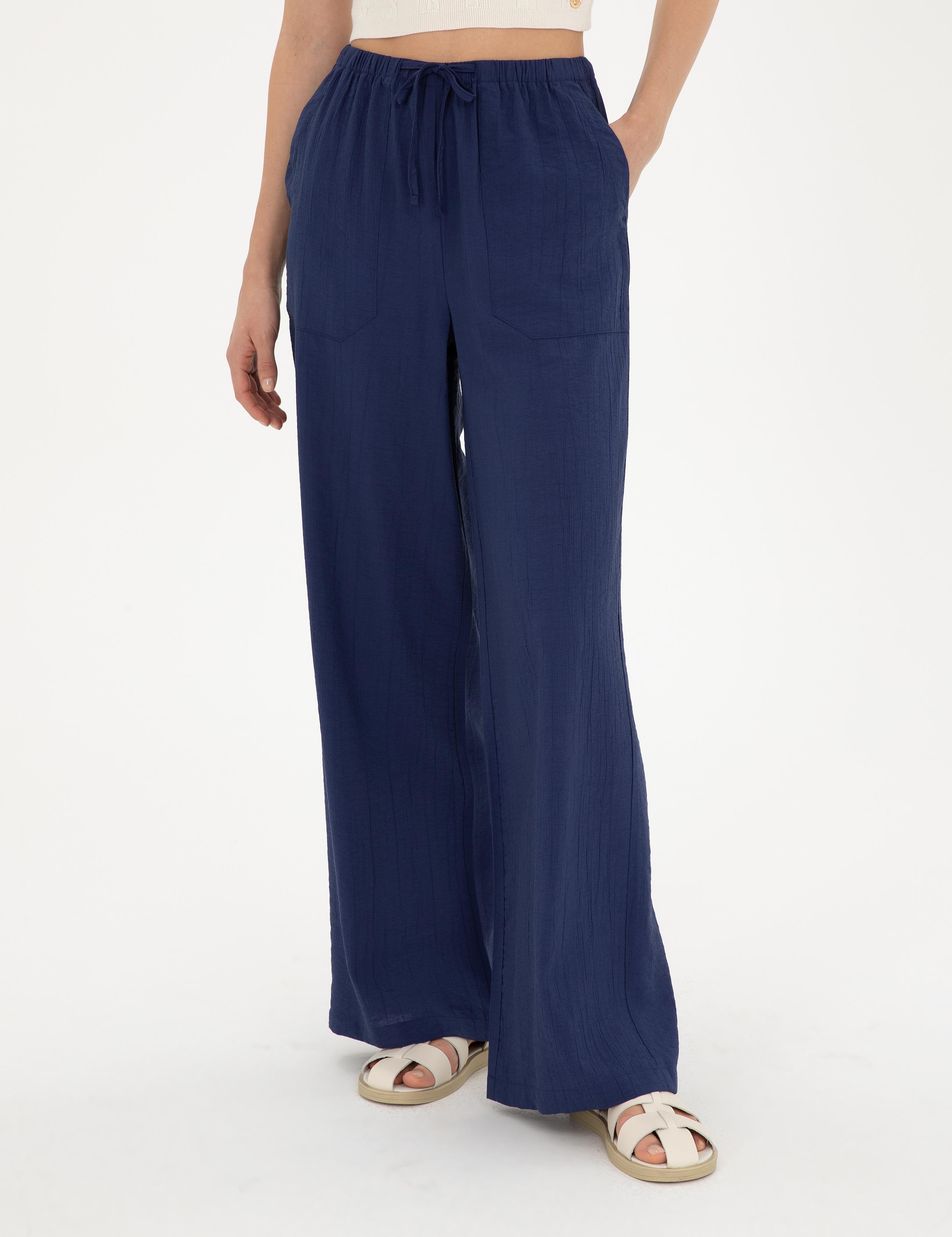 Lacivert Loose Fit Pantolon