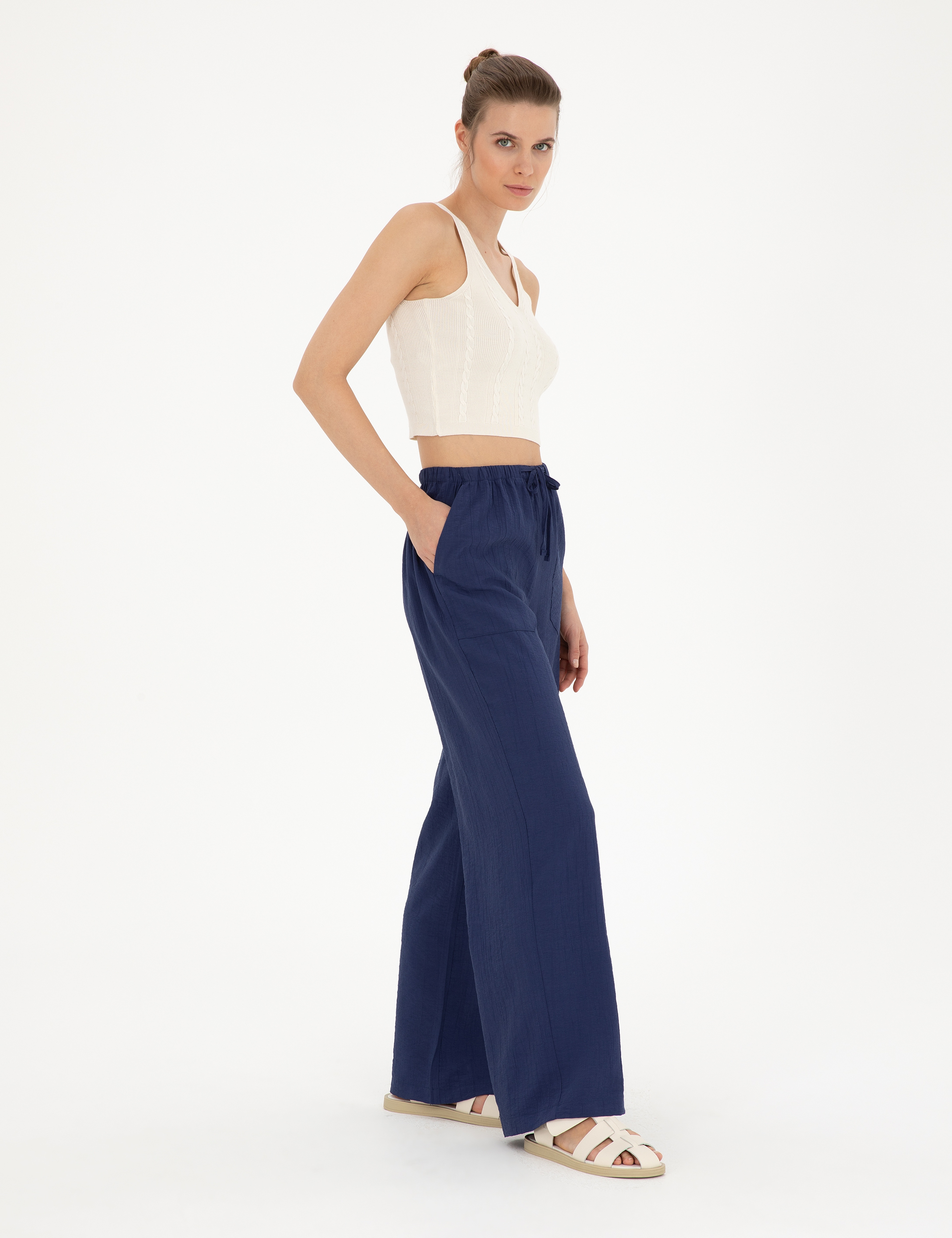 Lacivert Loose Fit Pantolon