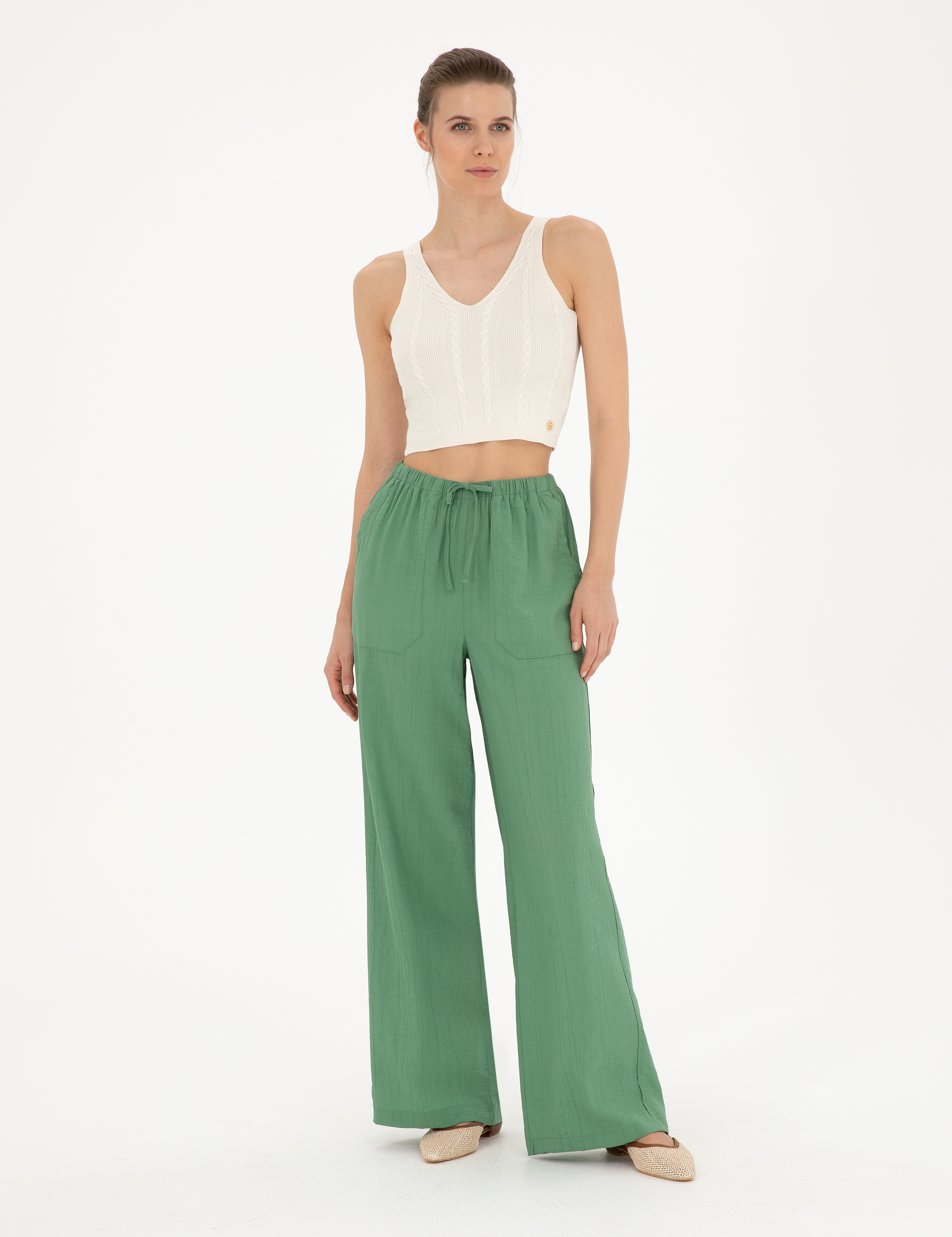 Yeşil Loose Fit Pantolon - Image 1