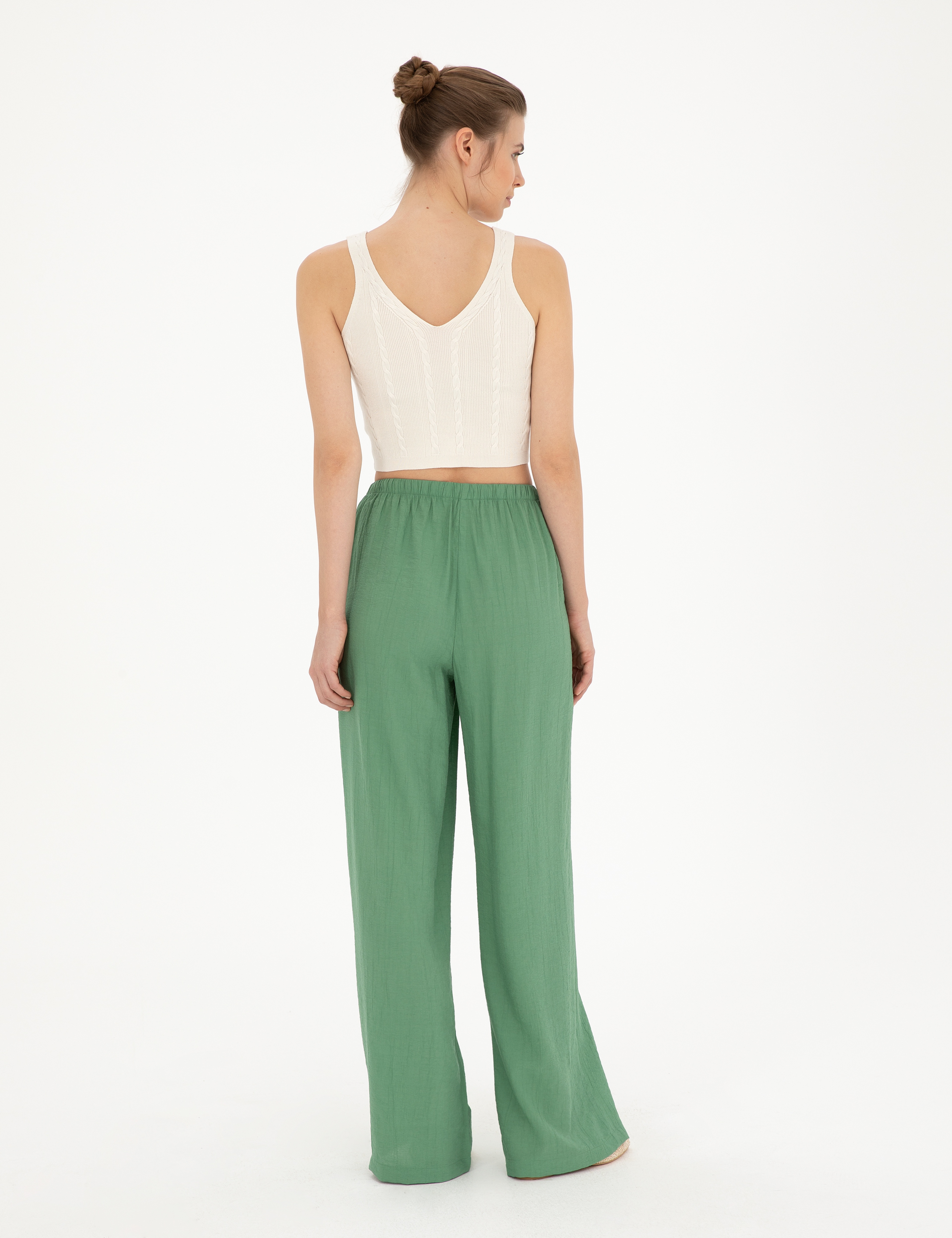 Yeşil Loose Fit Pantolon - Image 4