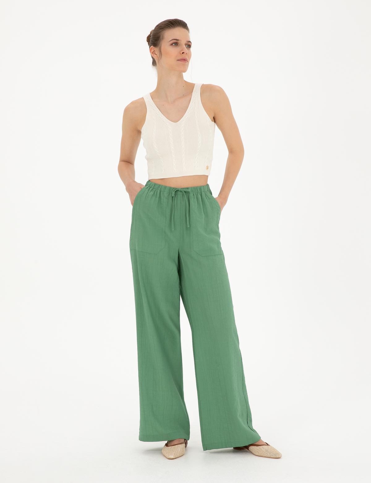 Yeşil Loose Fit Pantolon - 50289784016