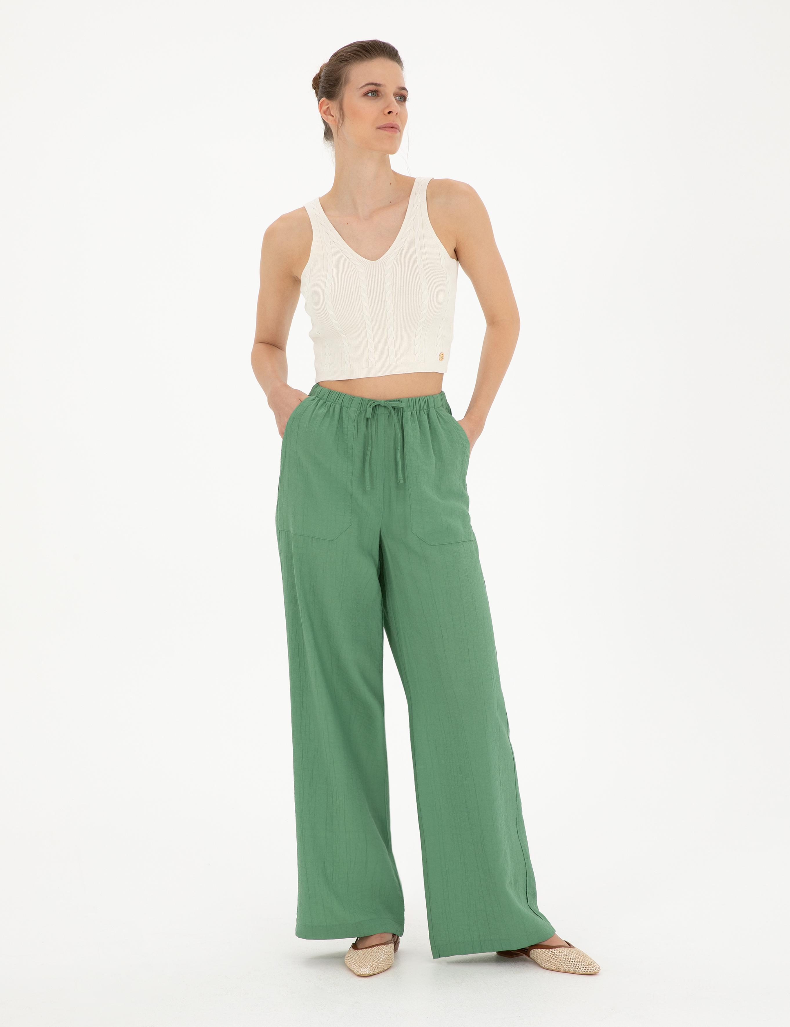 Yeşil Loose Fit Pantolon