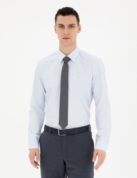 Açık Mavi Slim Fit Uzun Kollu Basic Gömlek - 50289397002