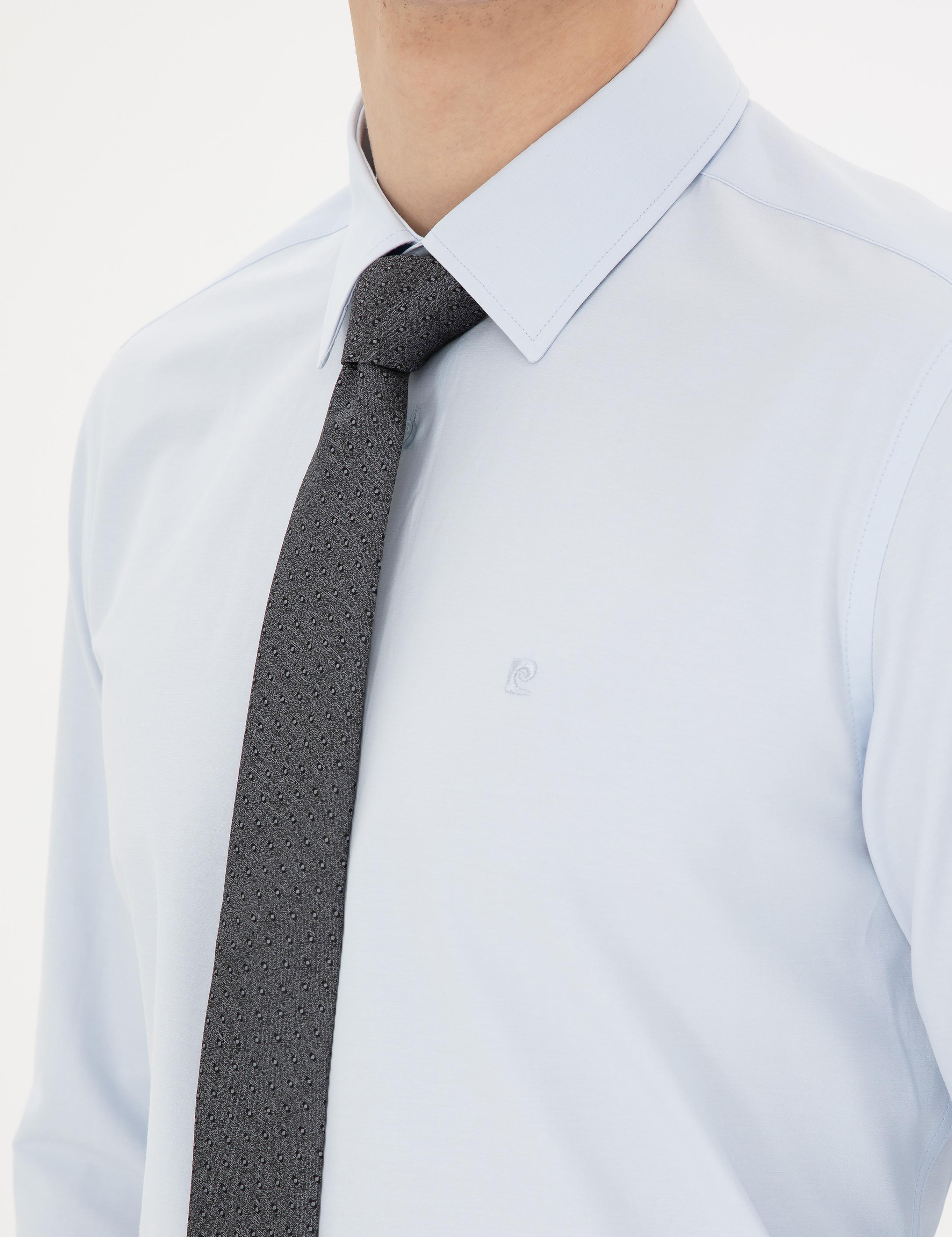 Açık Mavi Slim Fit Uzun Kollu Basic Gömlek