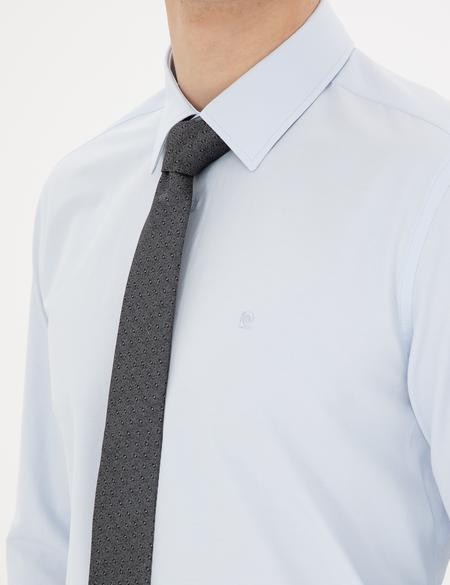 Açık Mavi Slim Fit Uzun Kollu Basic Gömlek - 50289397002