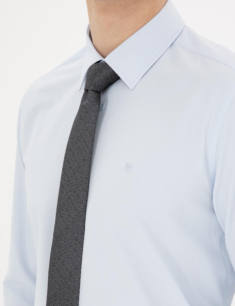 Açık Mavi Slim Fit Uzun Kollu Basic Gömlek