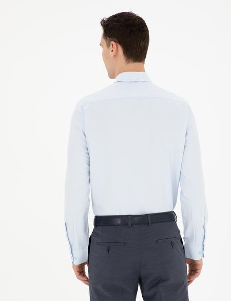 Açık Mavi Slim Fit Uzun Kollu Basic Gömlek - 50289397002