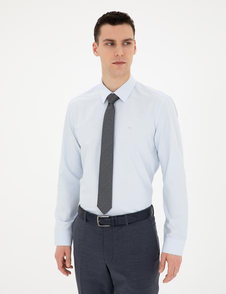 Açık Mavi Slim Fit Uzun Kollu Basic Gömlek - 50289397002