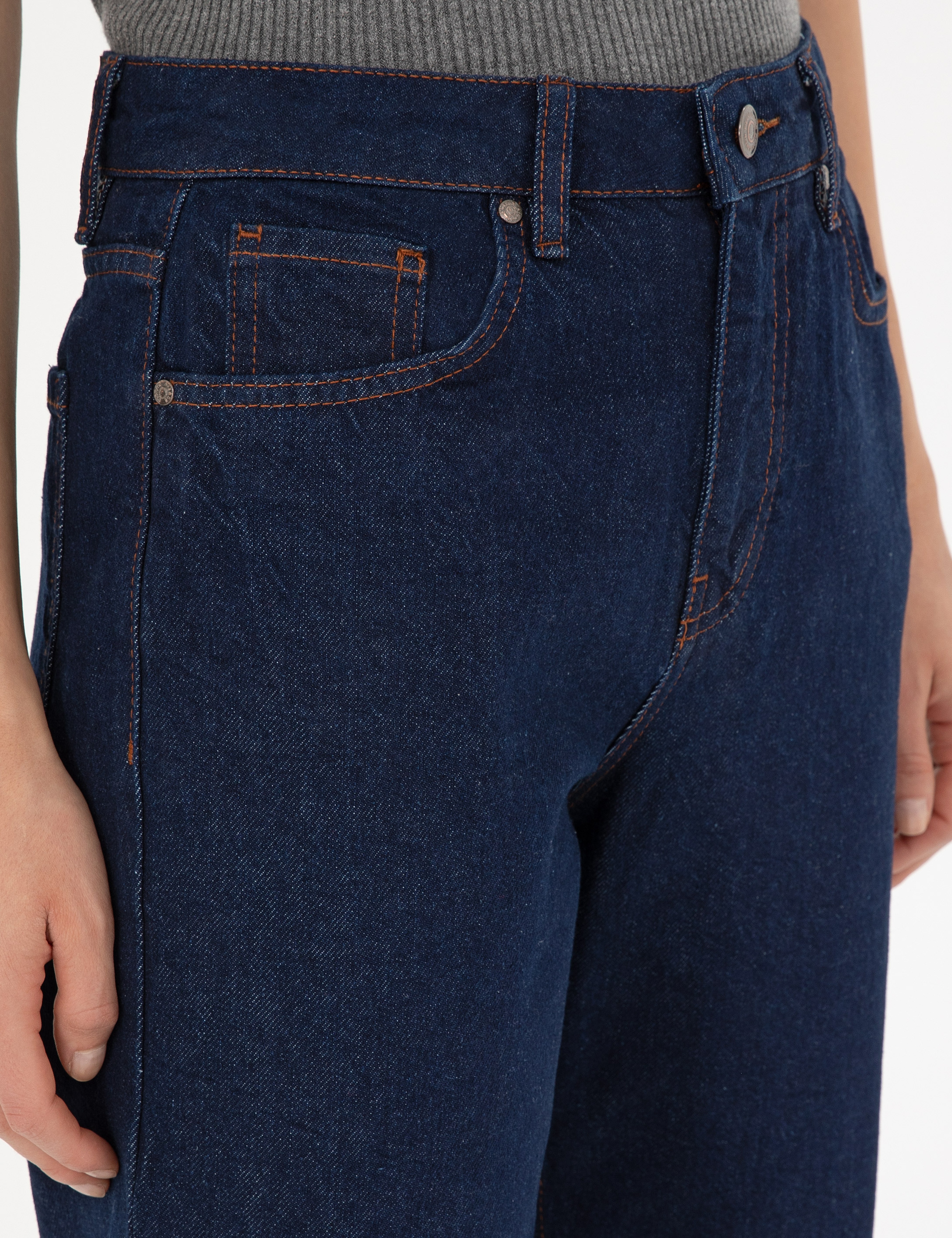 Koyu İndigo Havuç Fit Jean Pantolon - Image 5