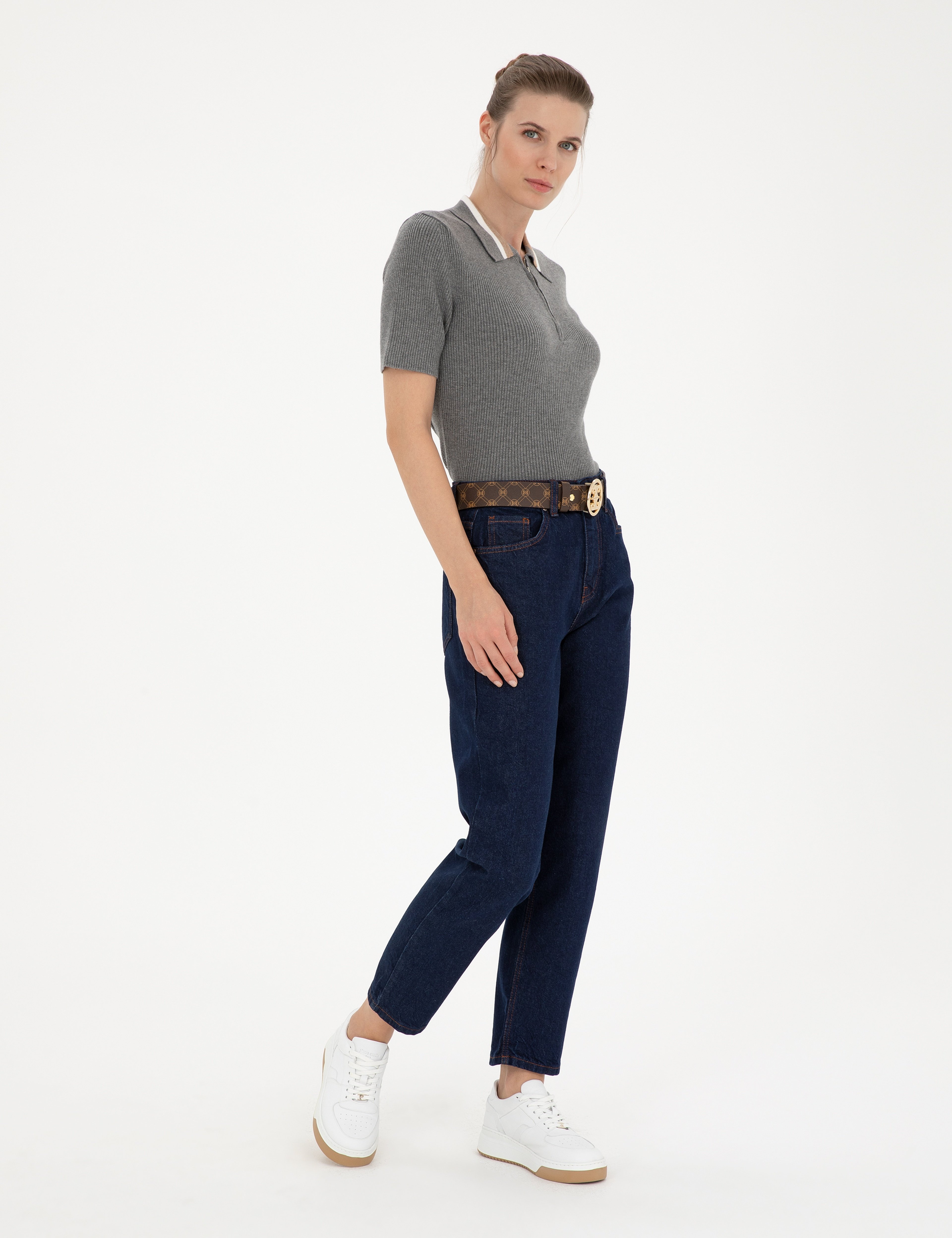 Koyu İndigo Havuç Fit Jean Pantolon - Image 3
