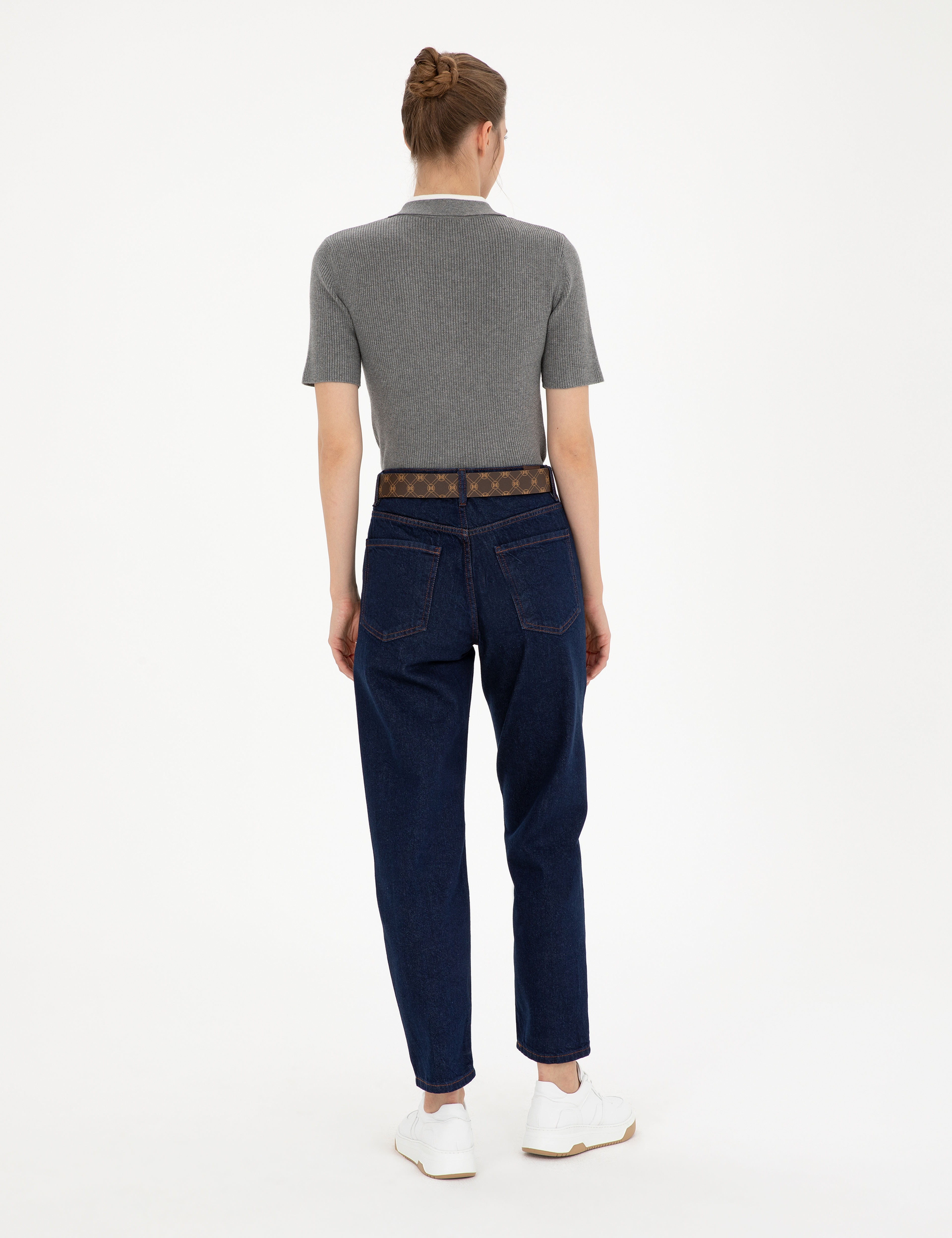 Koyu İndigo Havuç Fit Jean Pantolon