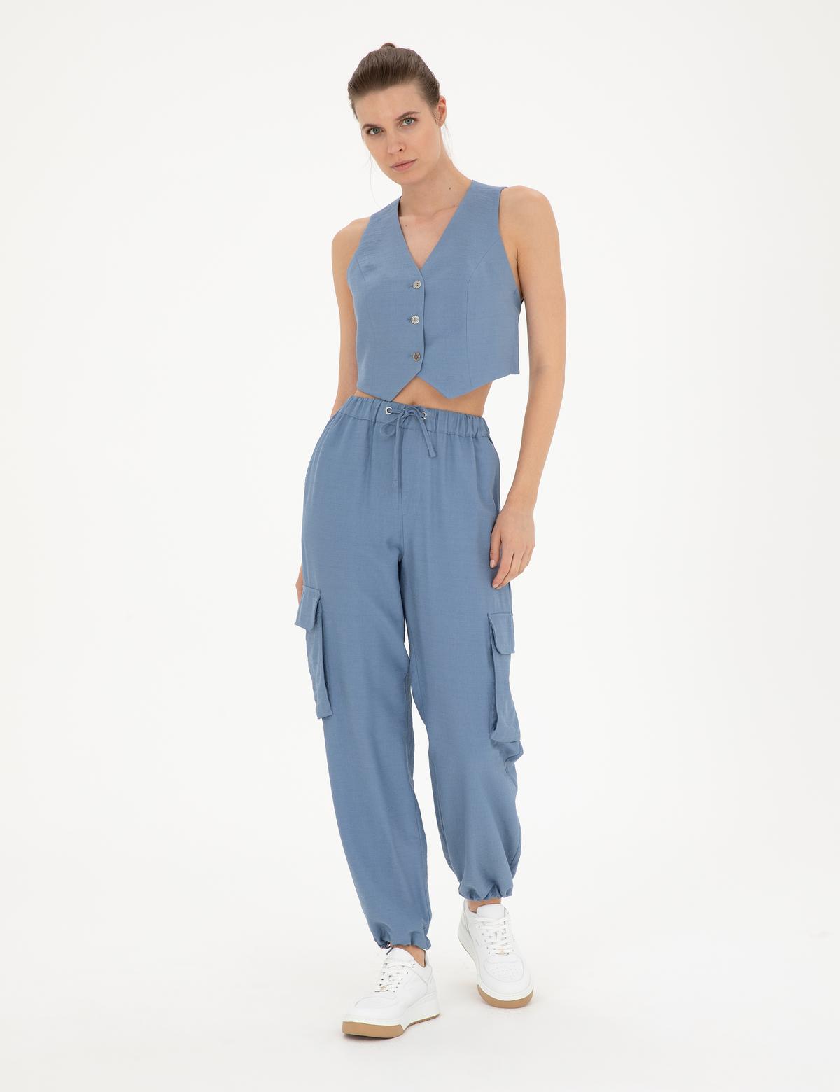 İndigo Crop Top Yelek - 50288563016