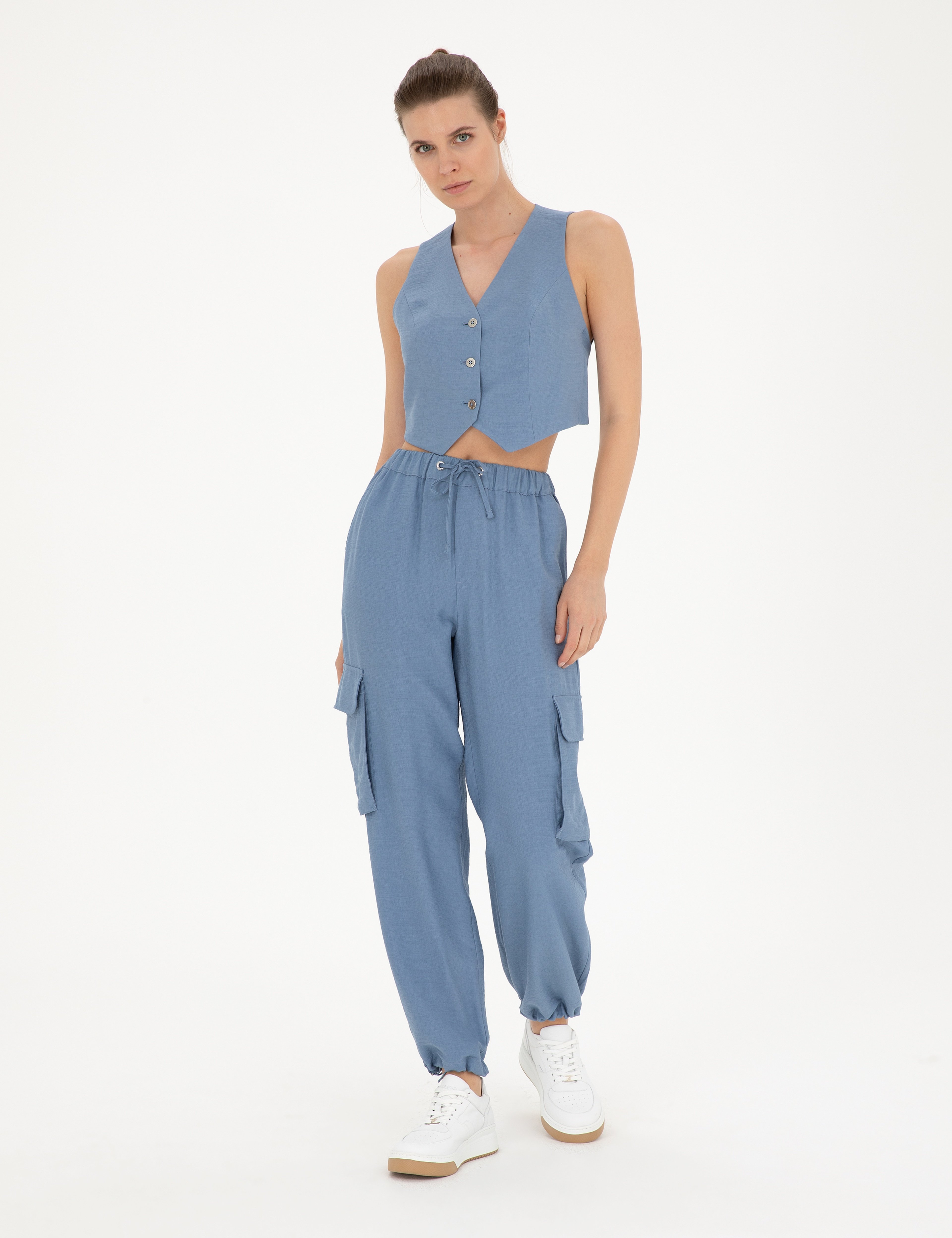 İndigo Crop Top Yelek - Image 4