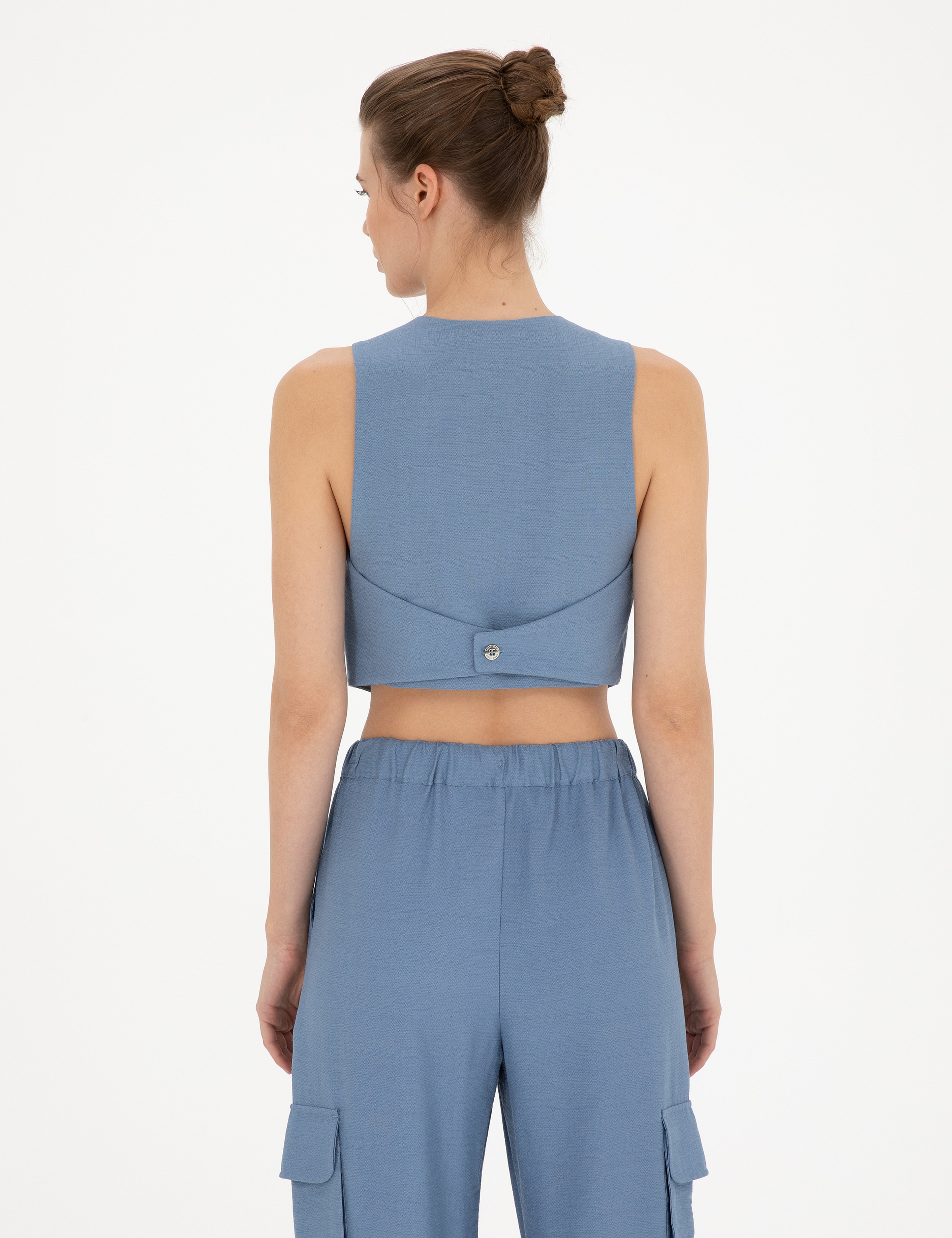 İndigo Crop Top Yelek - Image 5