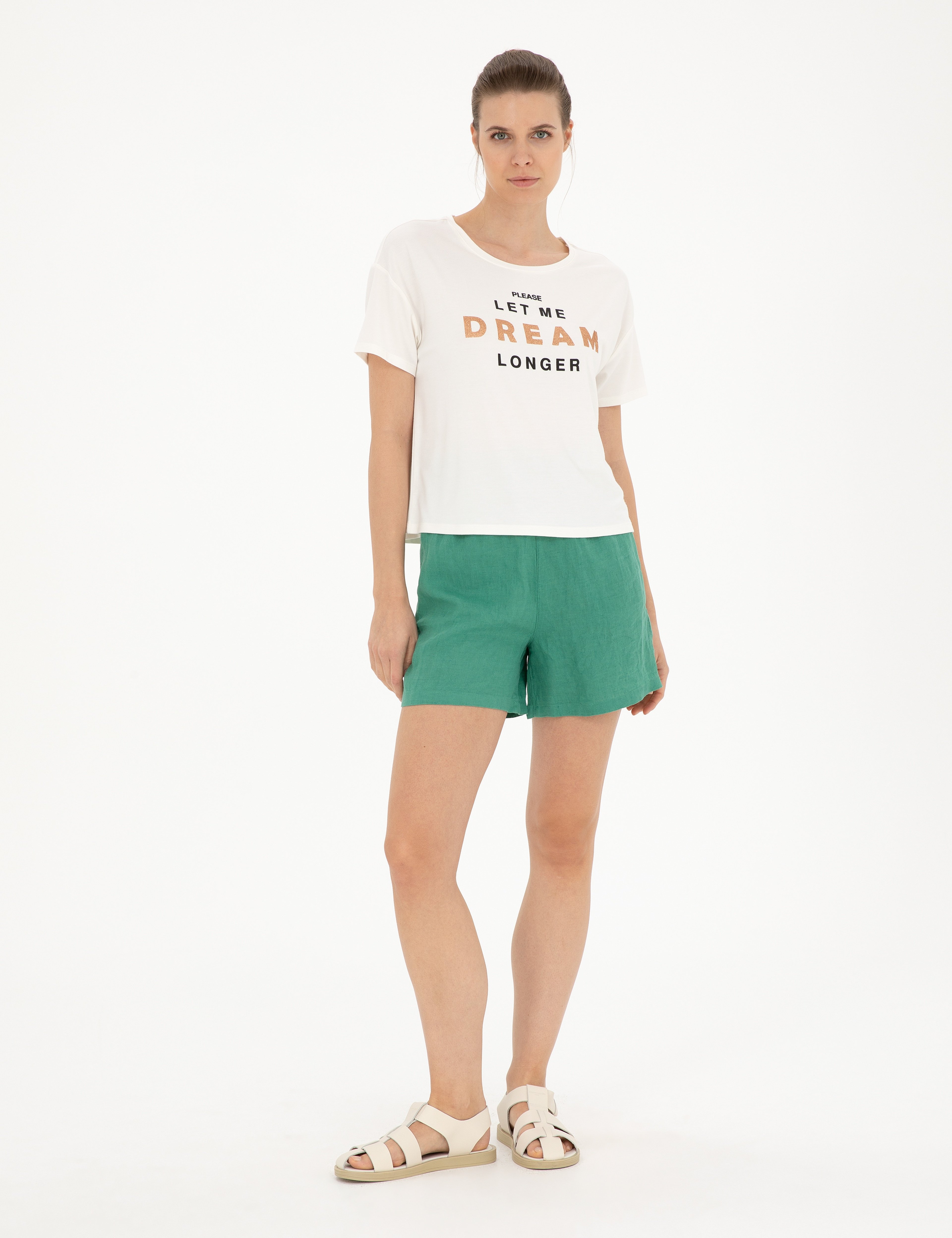 Ekru Comfort Fit Tişört