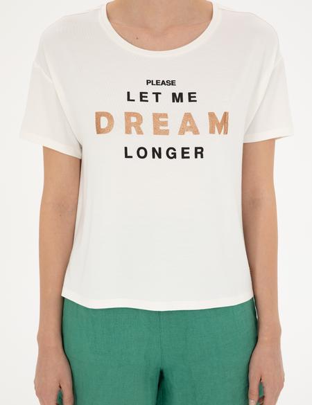 Ekru Comfort Fit Tişört - 50283448007