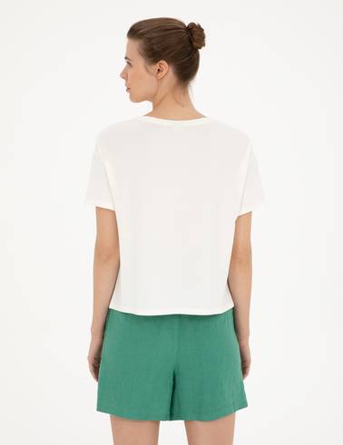 Ekru Comfort Fit Tişört