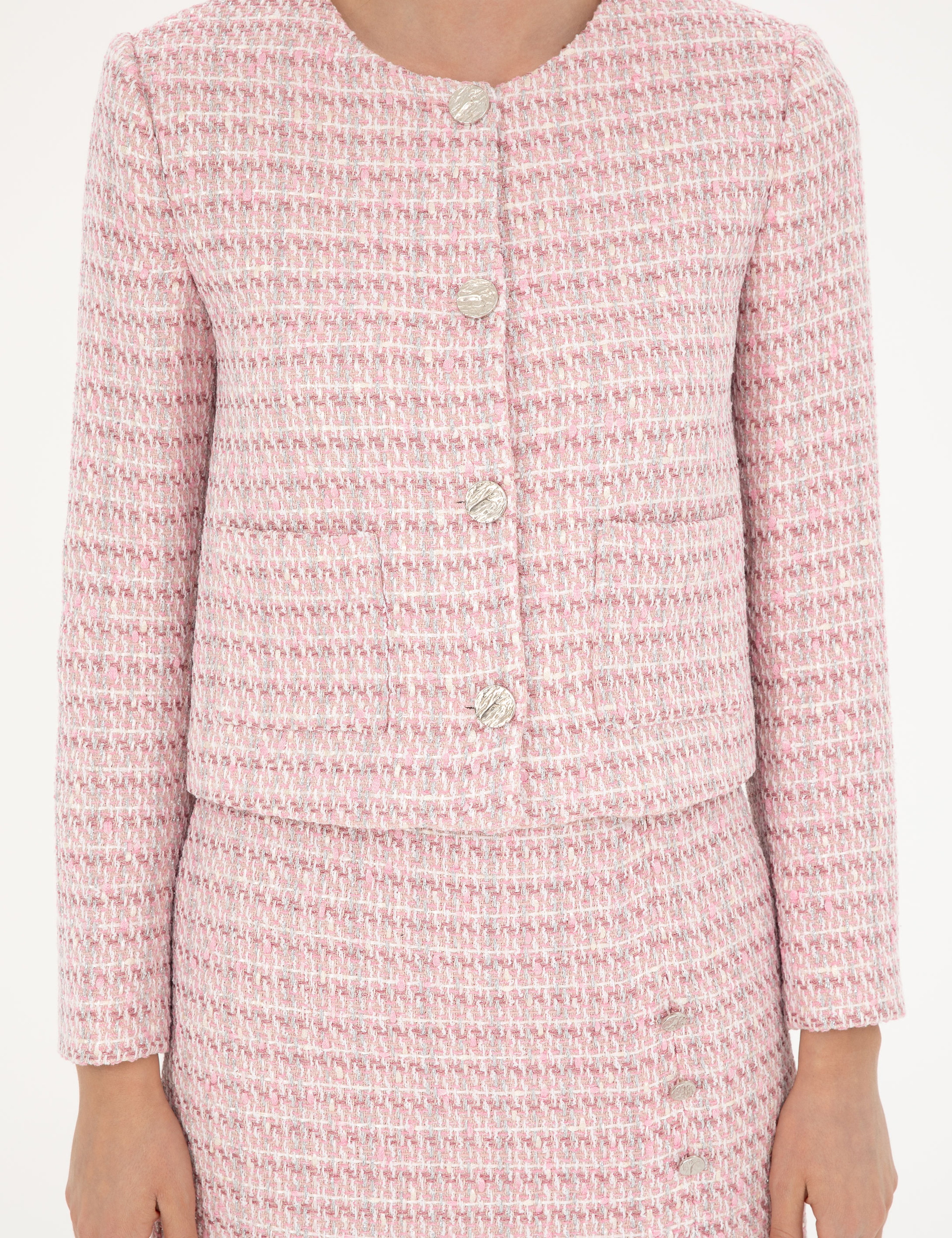 Pembe Tüvit Crop Ceket