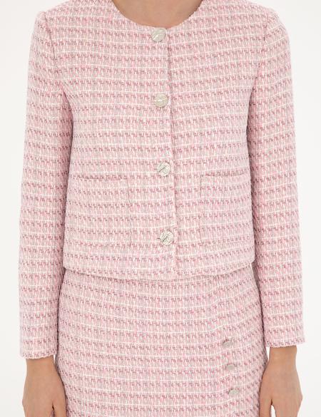 Pembe Tüvit Crop Ceket - 50282077012