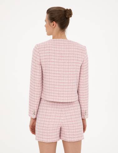 Pembe Tüvit Crop Ceket