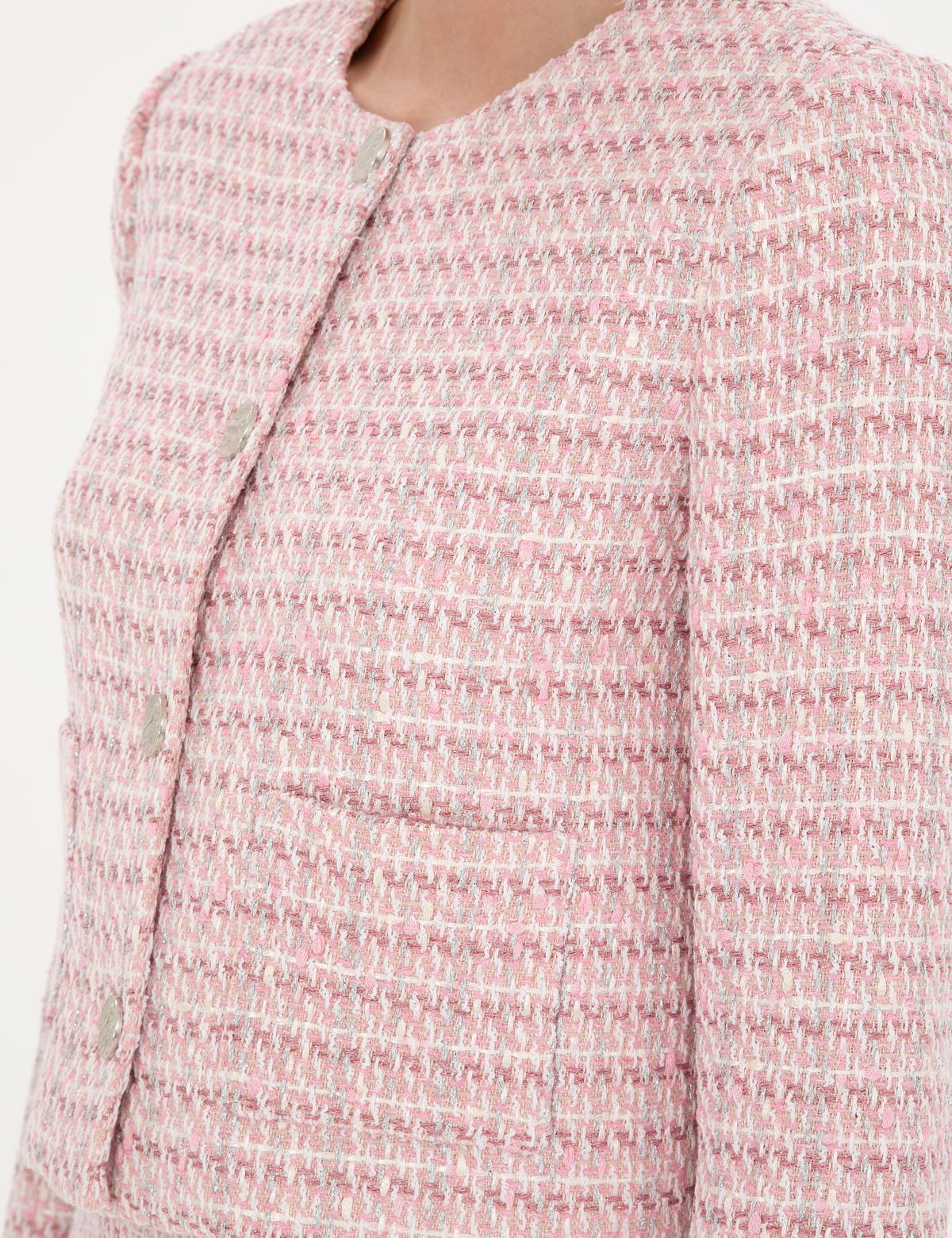 Pembe Tüvit Crop Ceket - 50282077012