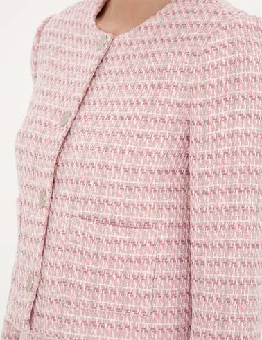 Pembe Tüvit Crop Ceket