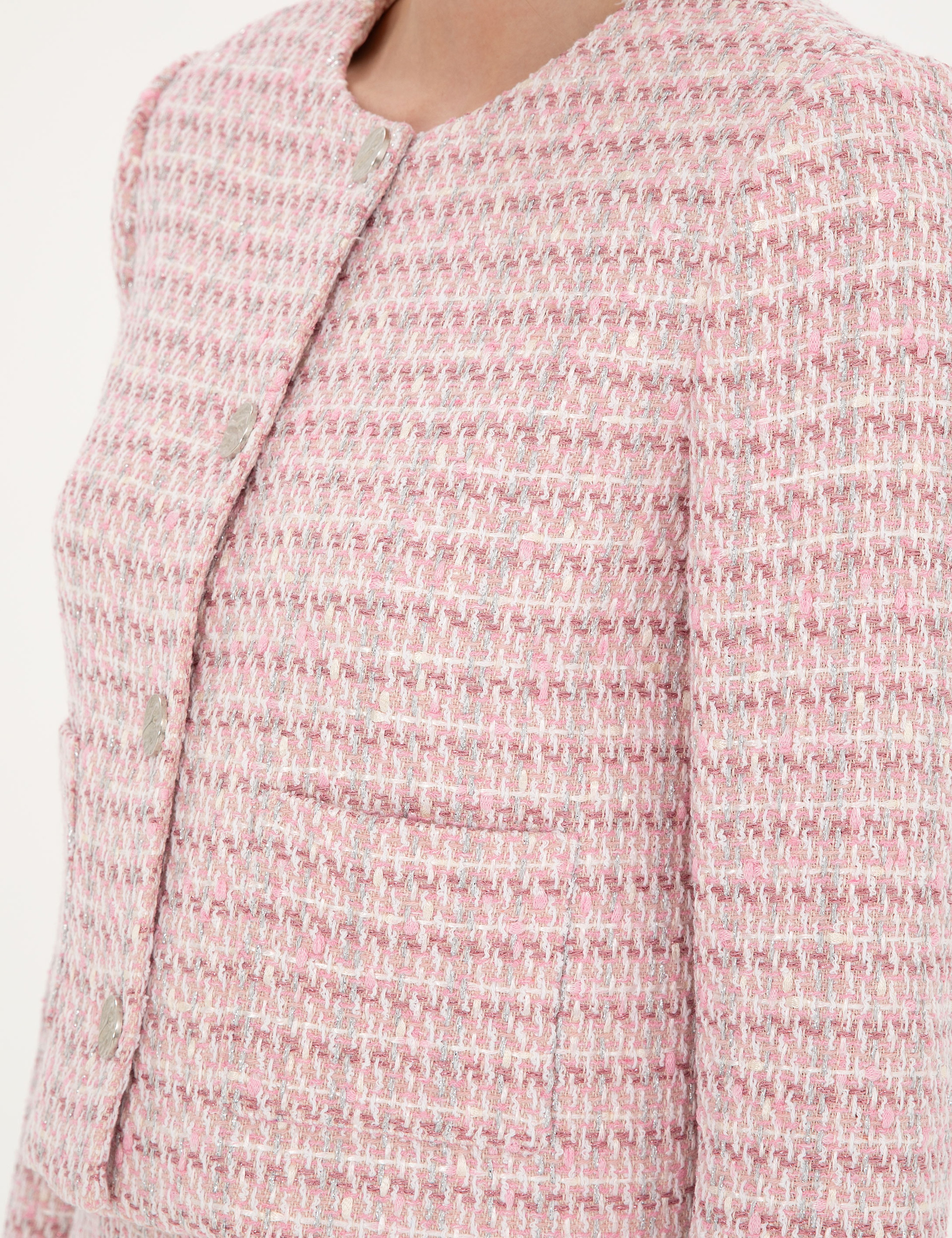 Pembe Tüvit Crop Ceket - Image 7