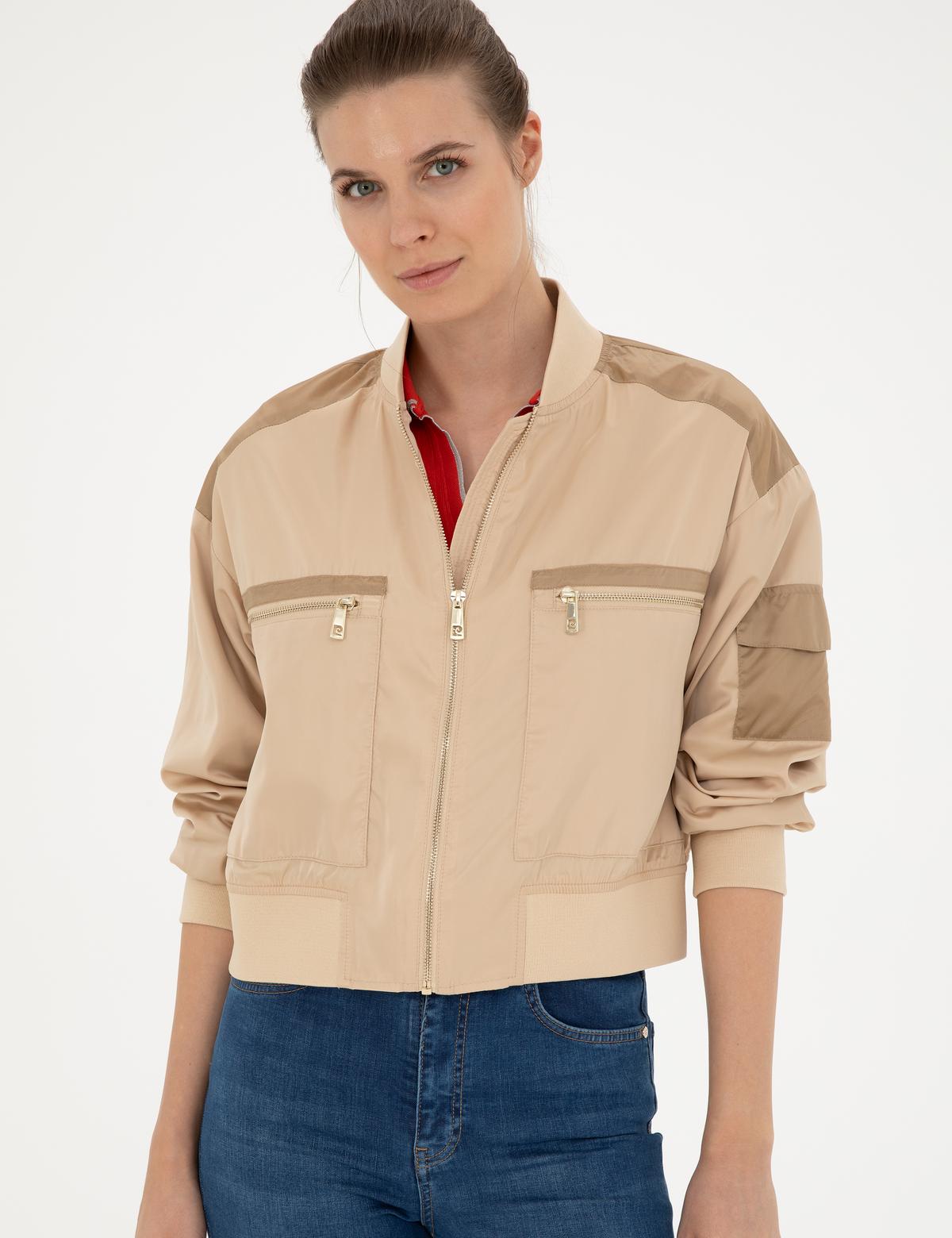 Bej Crop Top Mont - 50282396017