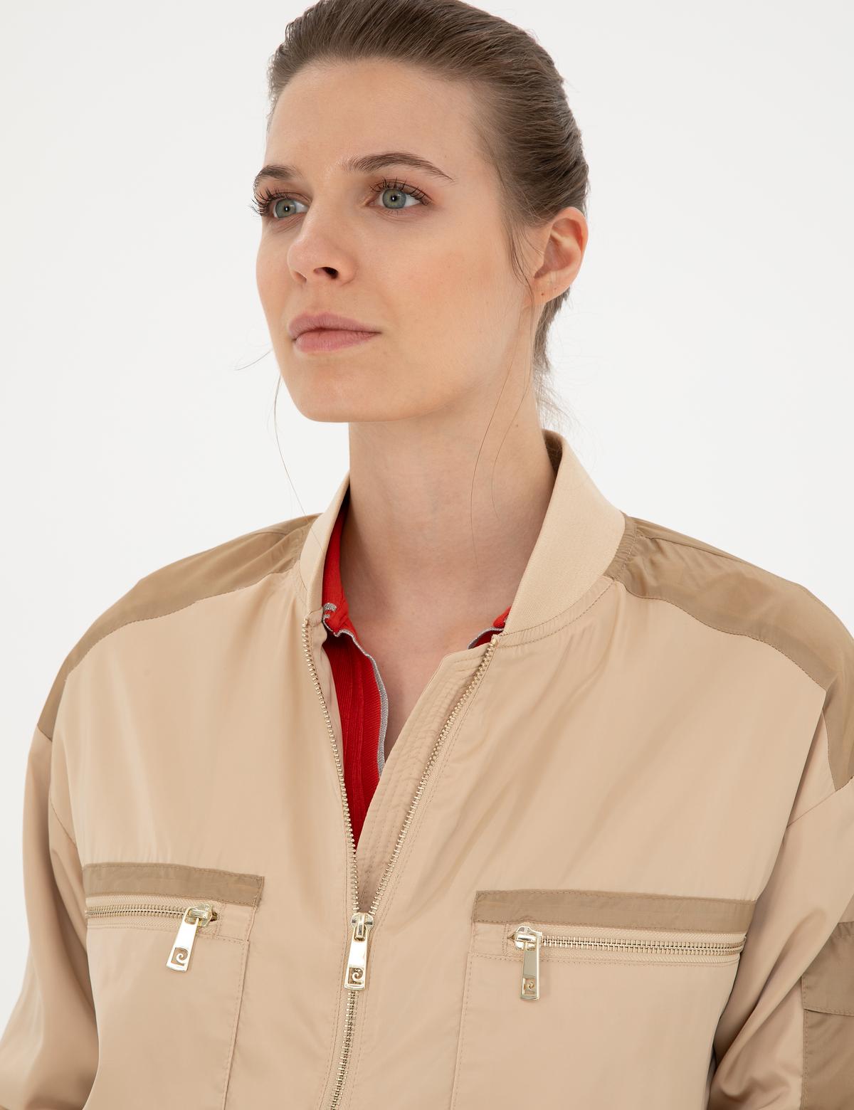 Bej Crop Top Mont - 50282396017