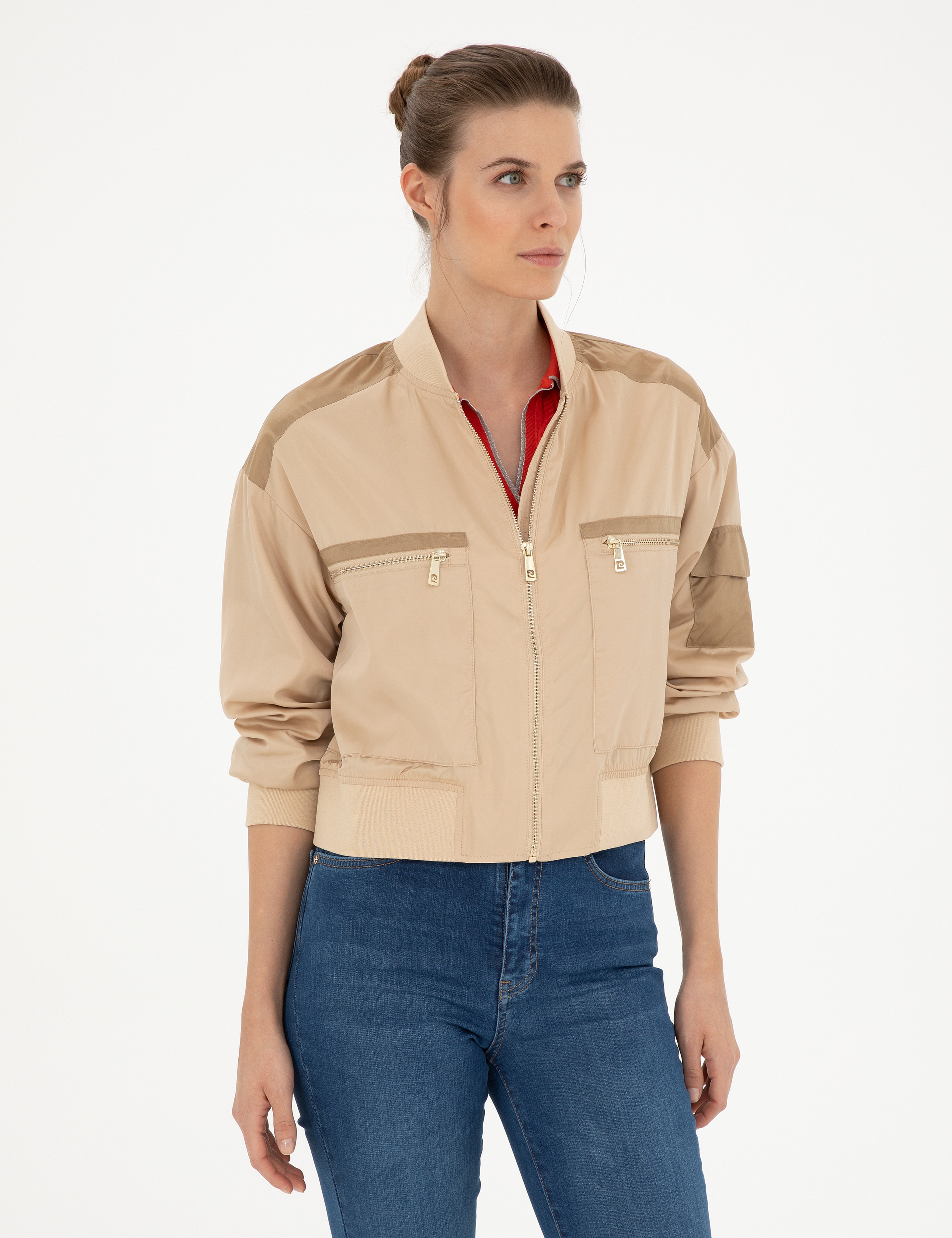 Bej Crop Top Mont