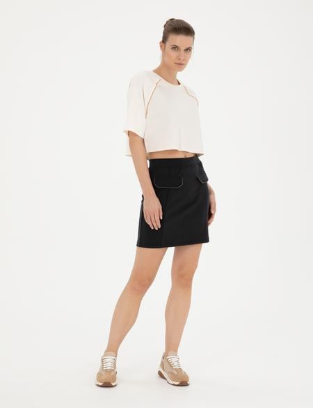 Siyah A Kesim Örme Etek - 50282652004