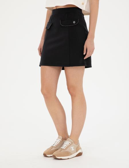 Siyah A Kesim Örme Etek - 50282652004