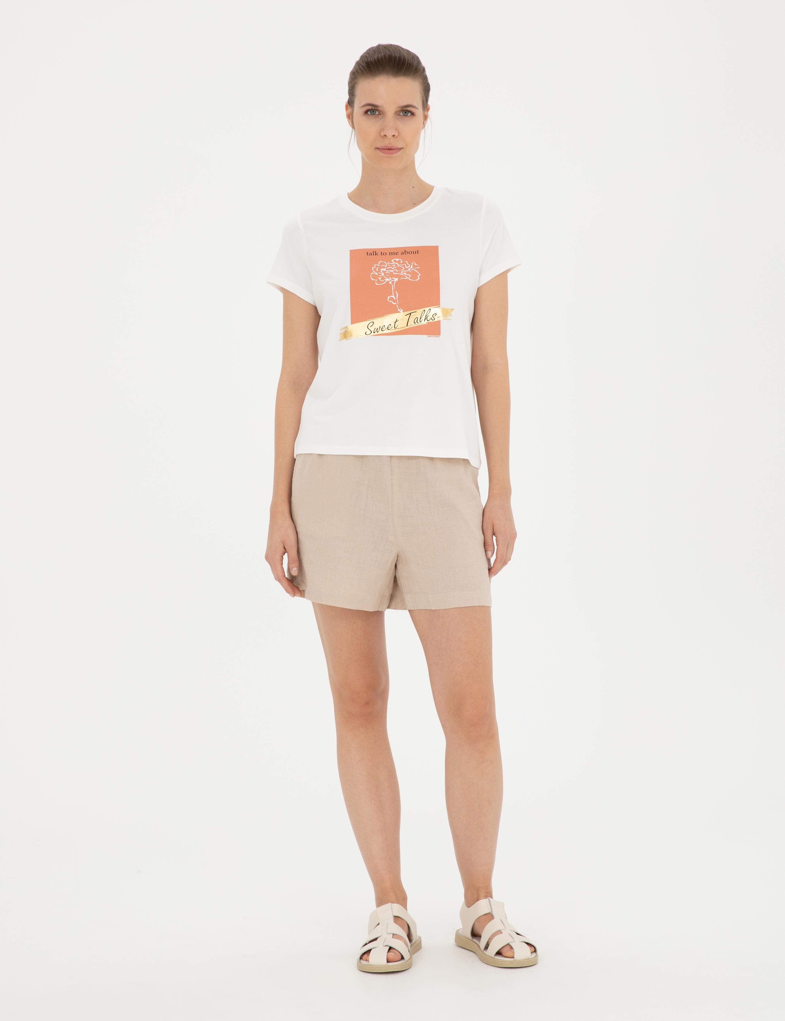 Kum Keten Comfort Fit Bermuda Şort