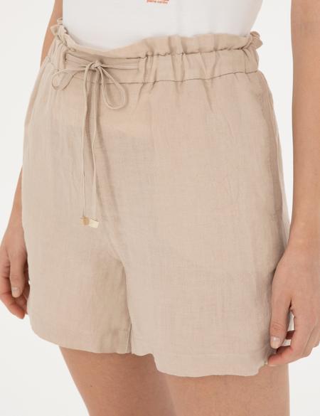 Kum Keten Comfort Fit Bermuda Şort - 50288406011