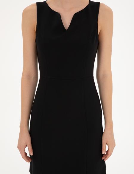 Siyah Yaka Detaylı Elbise - 50285639001