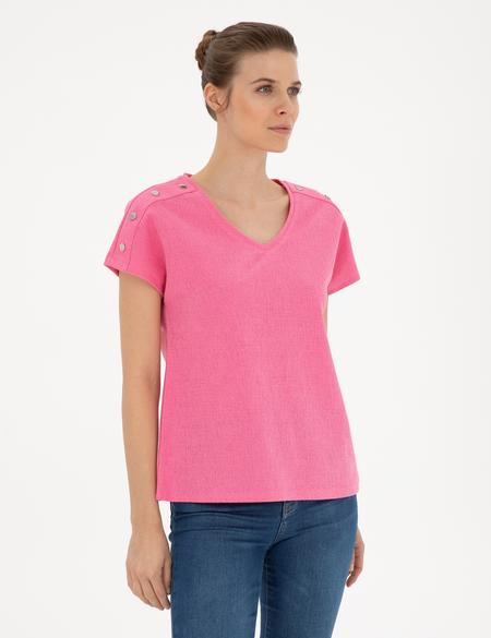 Pembe Regular Fit Tişört - 50283429010