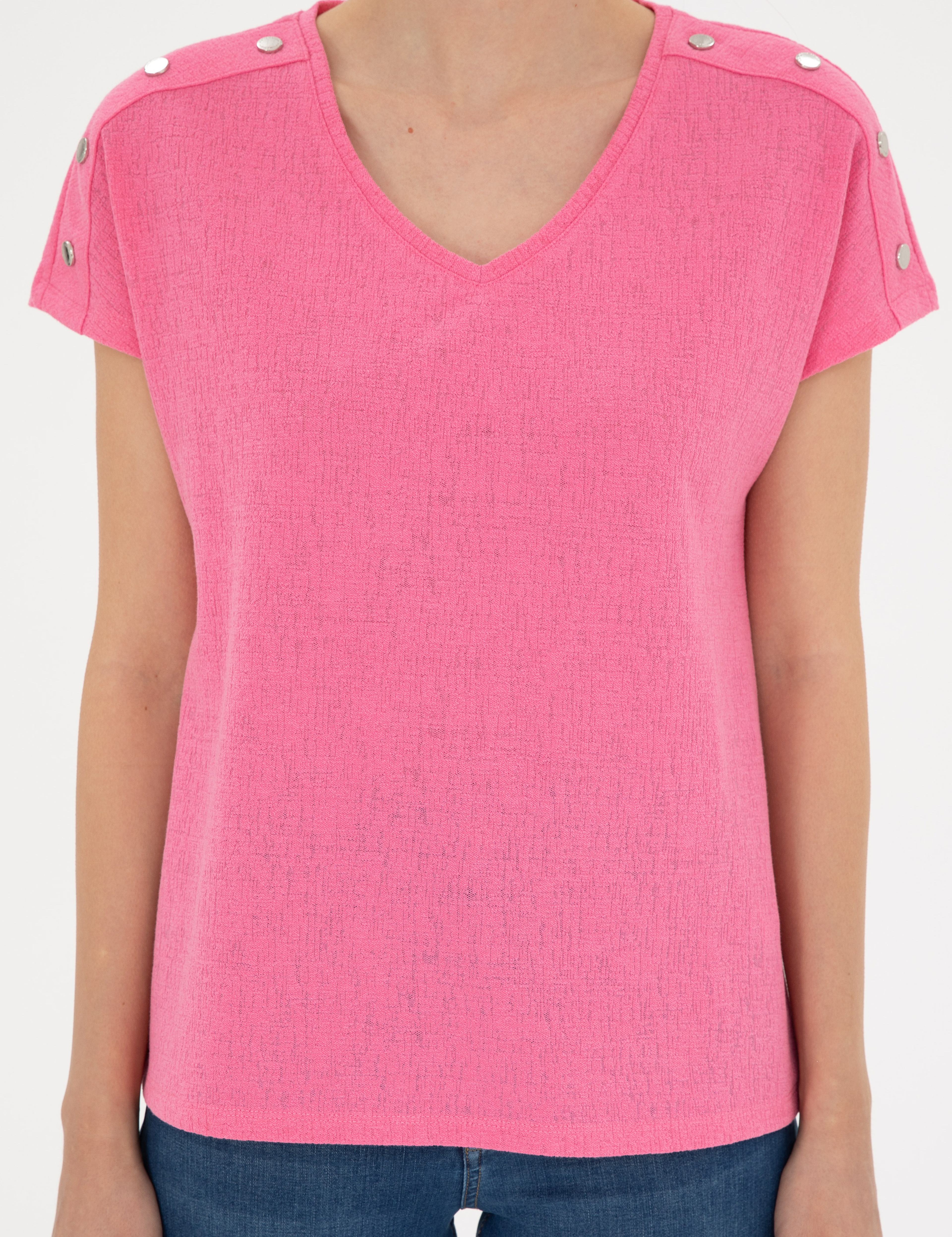 Pembe Regular Fit Tişört - Image 6