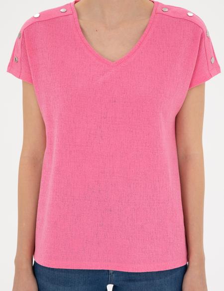Pembe Regular Fit Tişört - 50283429010