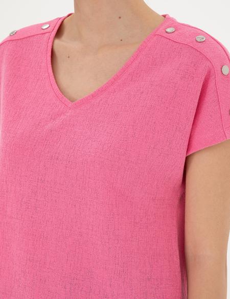 Pembe Regular Fit Tişört - 50283429010