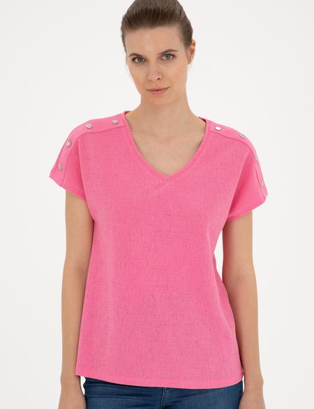 Pembe Regular Fit Tişört - 50283429010
