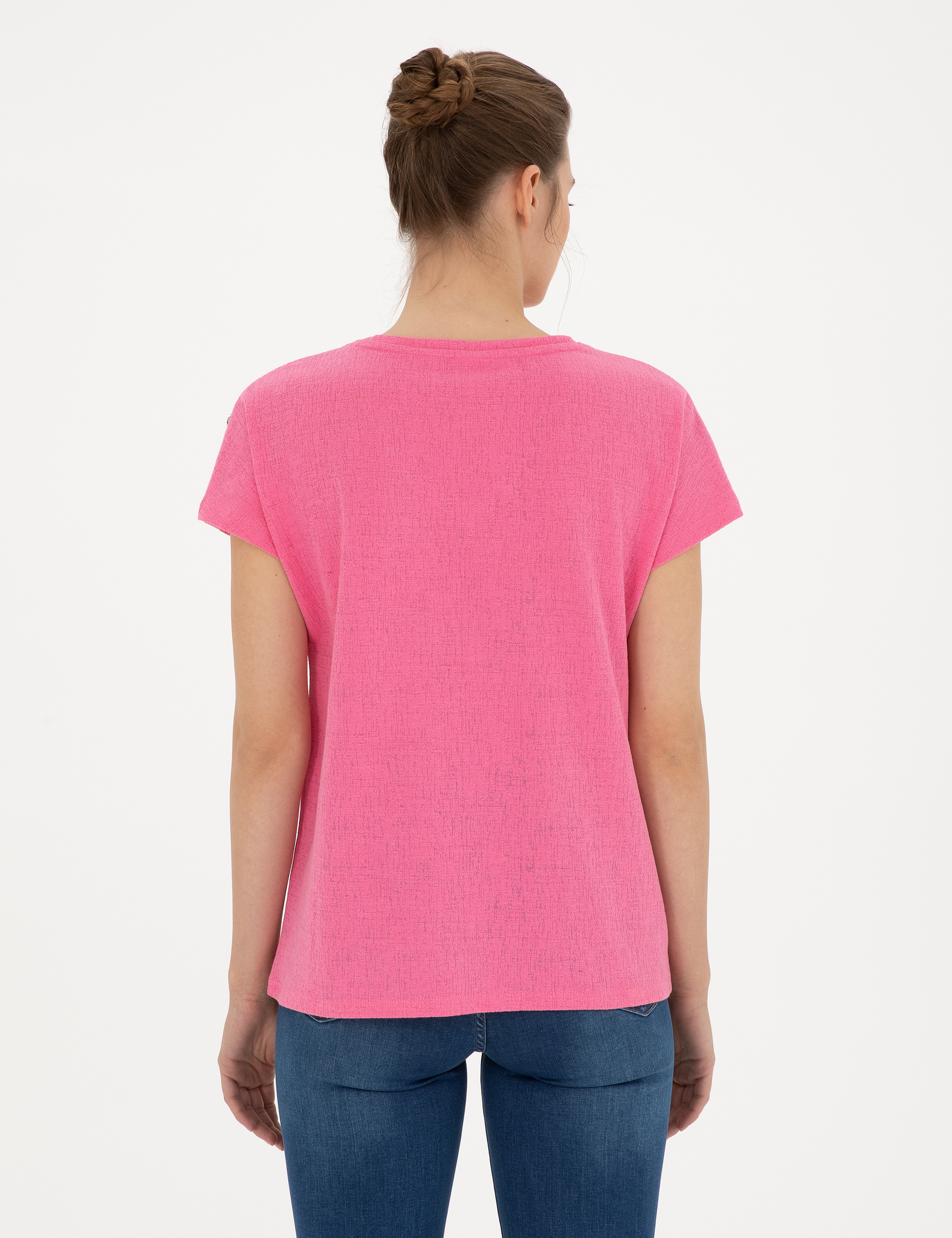 Pembe Regular Fit Tişört - Image 5