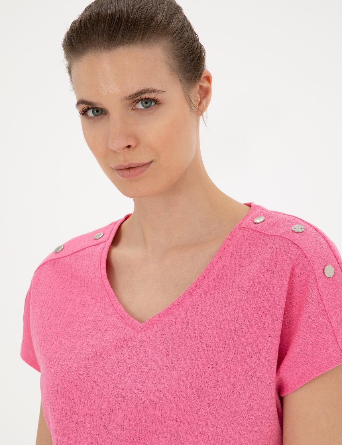 Pembe Regular Fit Tişört - 50283429010