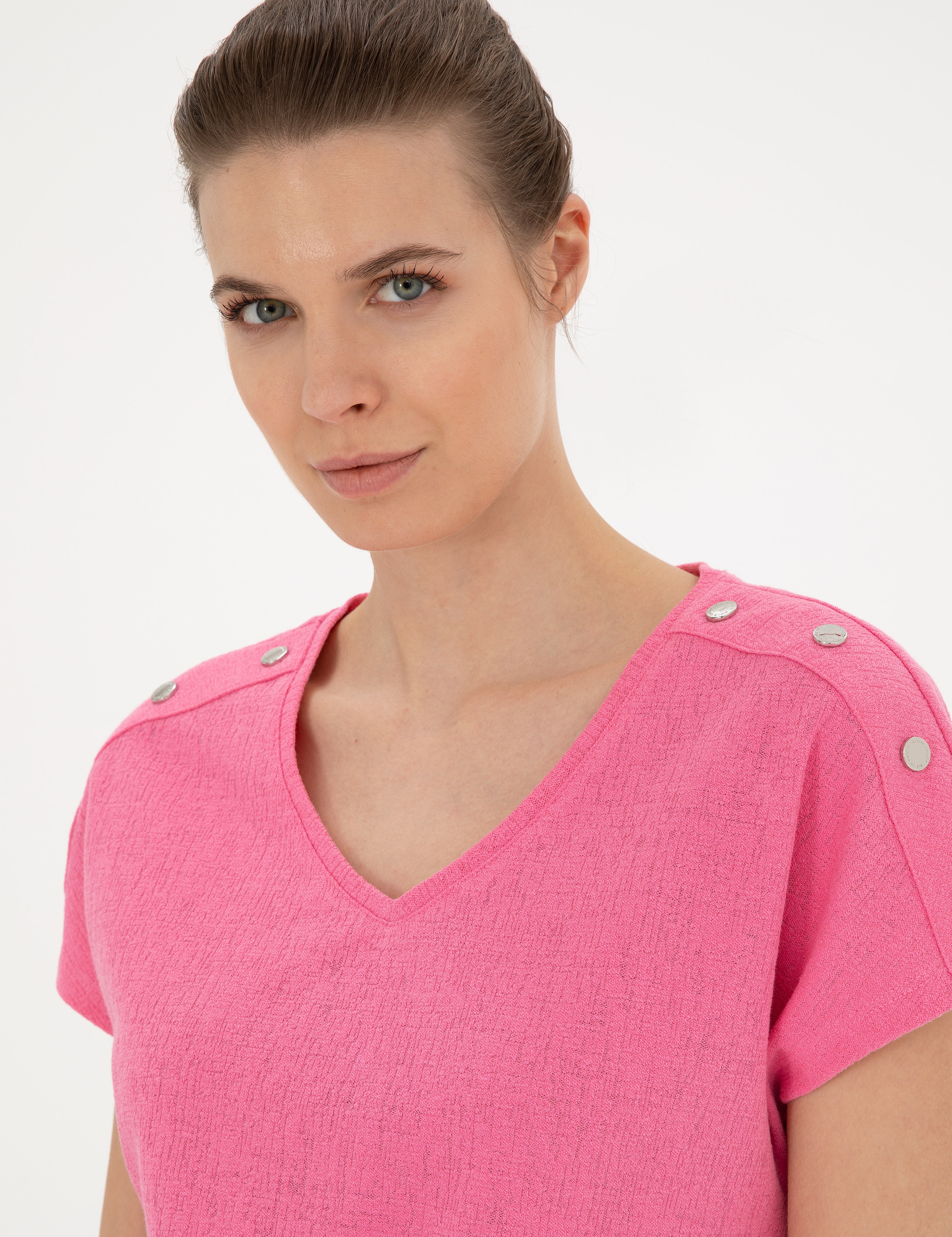 Pembe Regular Fit Tişört - Image 2