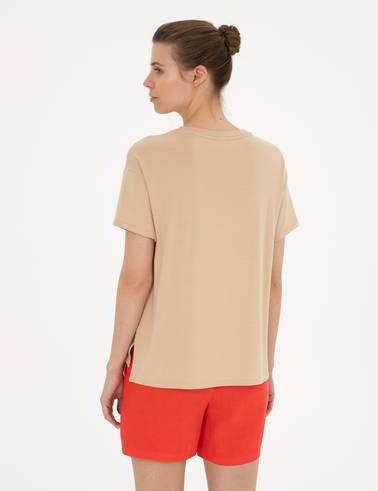 Bej Comfort Fit Tişört